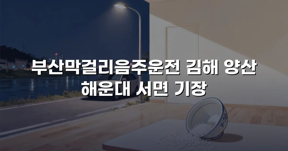 부산막걸리음주운전 김해 양산 해운대 서면 기장