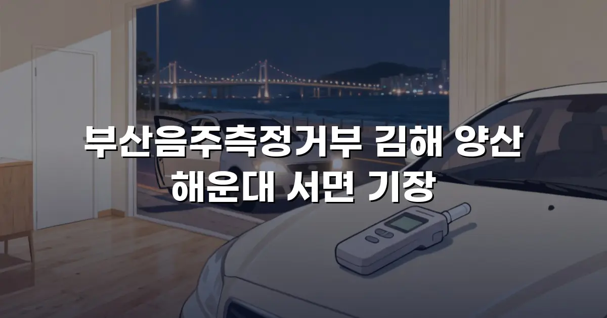 부산음주측정거부 김해 양산 해운대 서면 기장