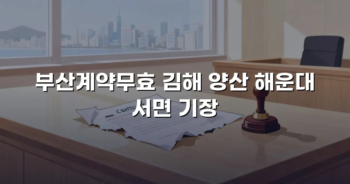 부산계약무효 김해 양산 해운대 서면 기장