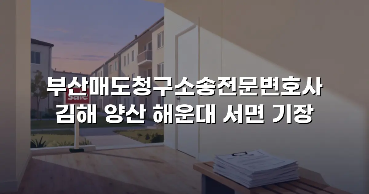 부산매도청구소송전문변호사 김해 양산 해운대 서면 기장