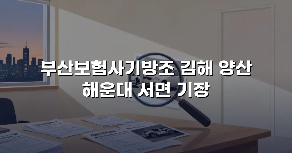 부산보험사기방조 김해 양산 해운대 서면 기장