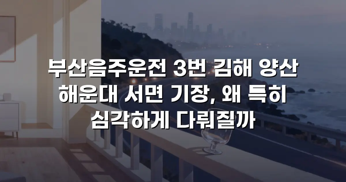 부산음주운전 3번 김해 양산 해운대 서면 기장, 왜 특히 심각하게 다뤄질까