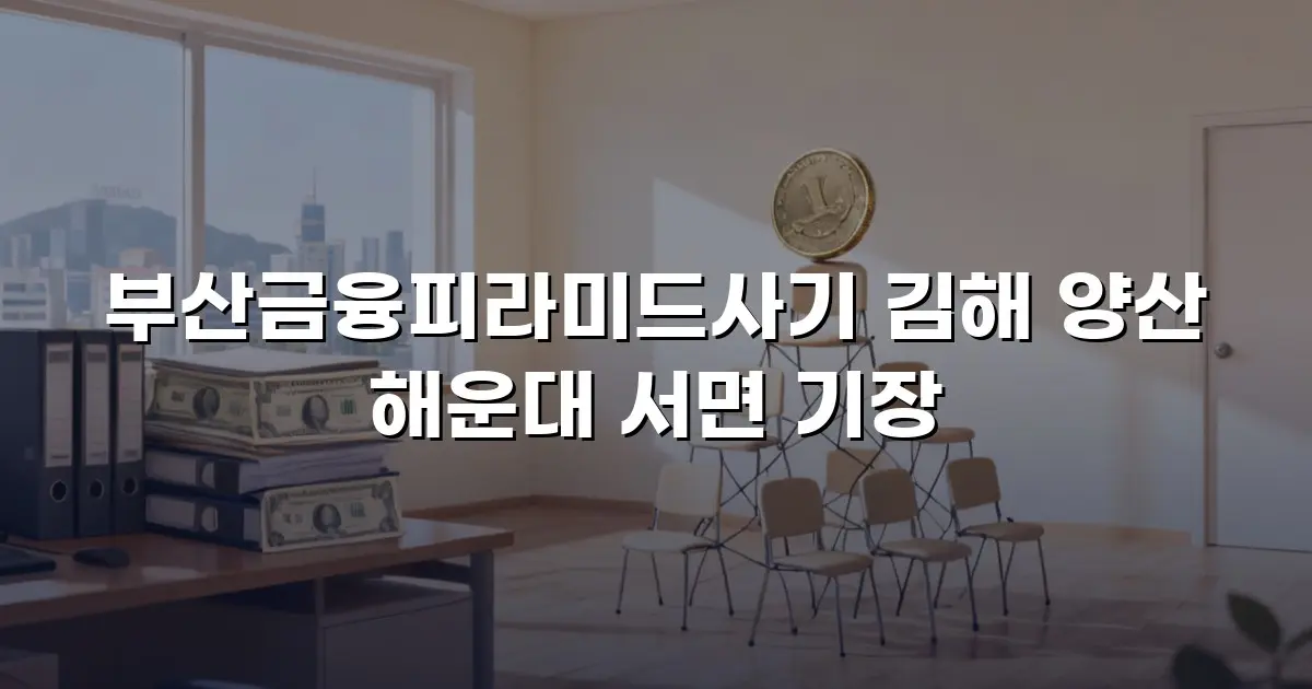부산금융피라미드사기 김해 양산 해운대 서면 기장