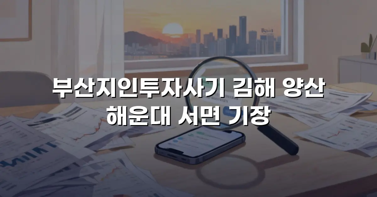 부산지인투자사기 김해 양산 해운대 서면 기장