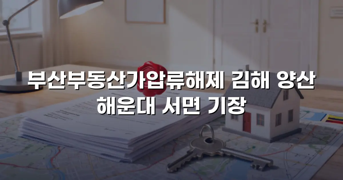 부산부동산가압류해제 김해 양산 해운대 서면 기장