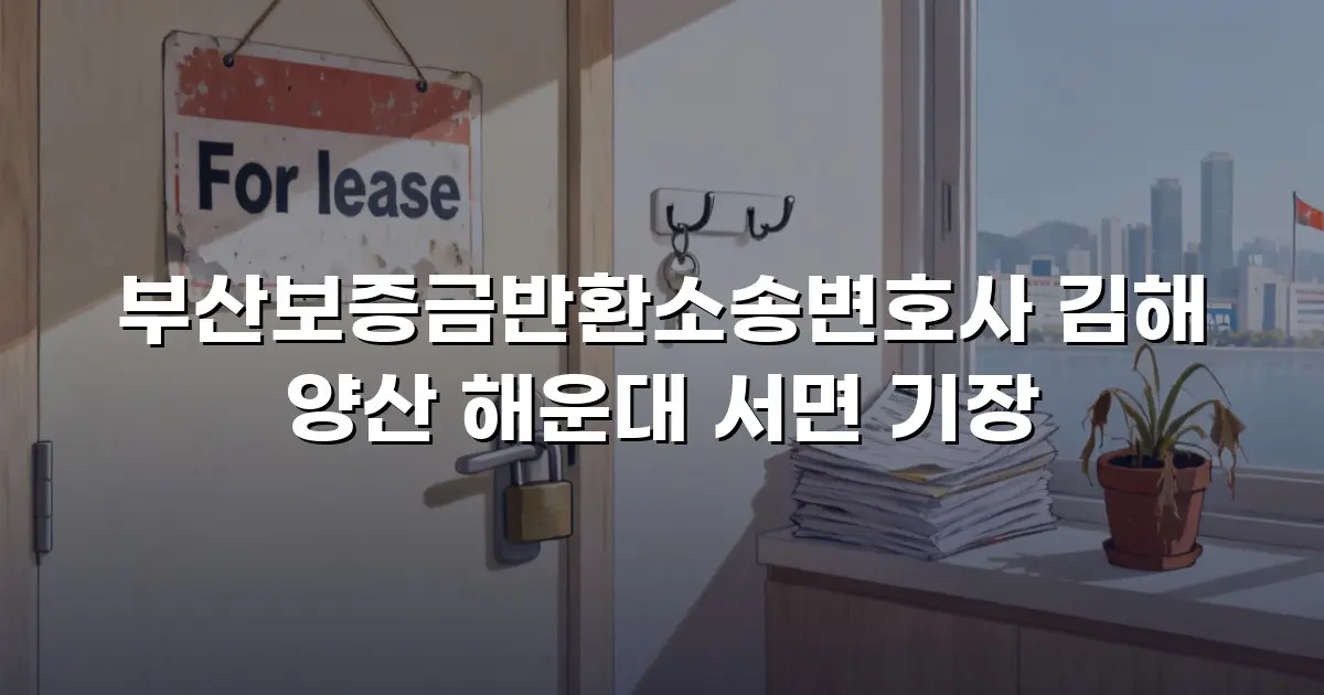 부산보증금반환소송변호사 김해 양산 해운대 서면 기장
