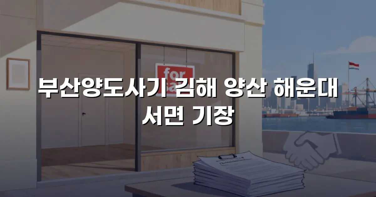 부산양도사기 김해 양산 해운대 서면 기장