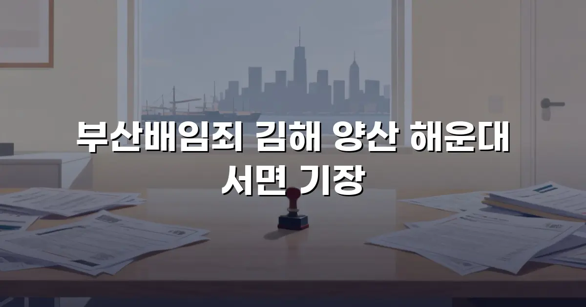 부산배임죄 김해 양산 해운대 서면 기장