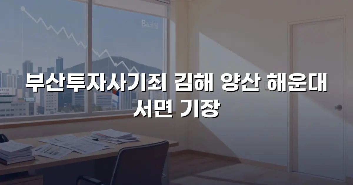 부산투자사기죄 김해 양산 해운대 서면 기장