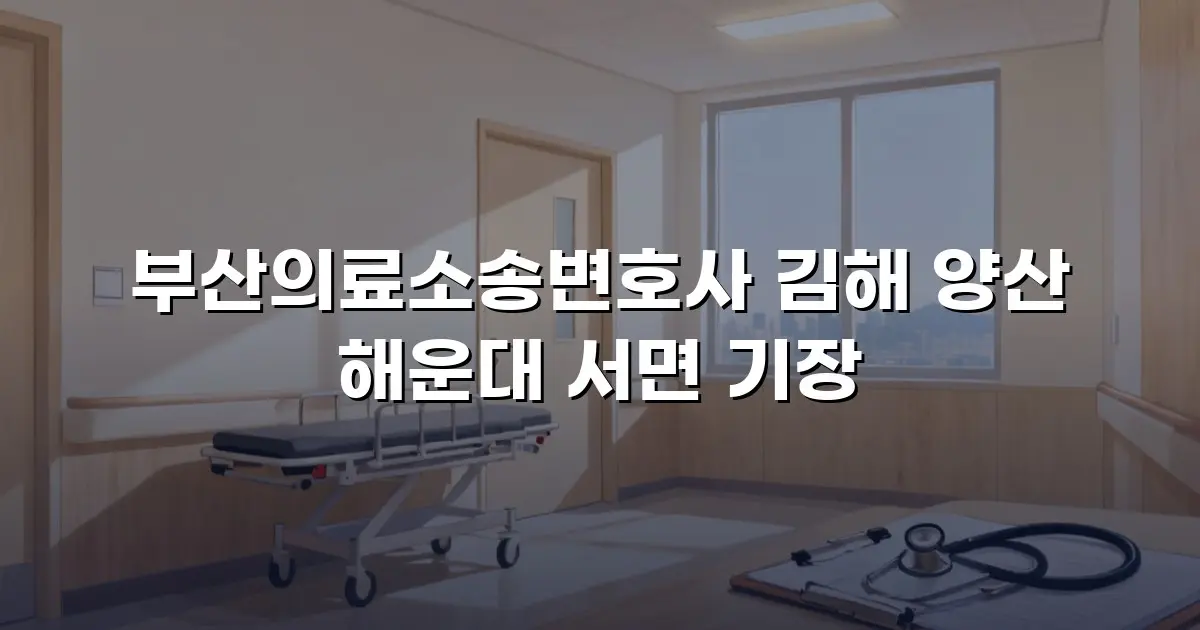 부산의료소송변호사 김해 양산 해운대 서면 기장