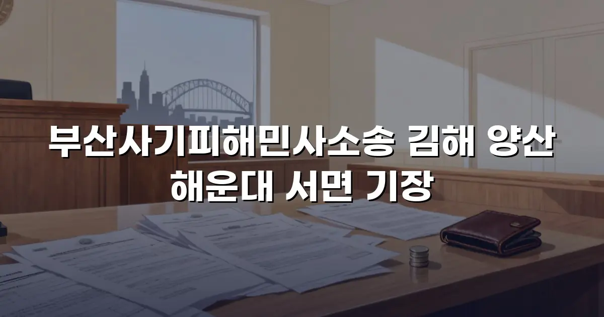 부산사기피해민사소송 김해 양산 해운대 서면 기장