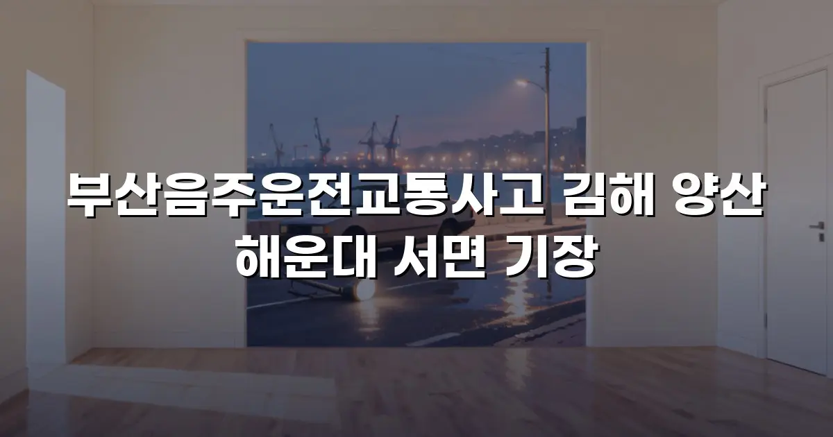 부산음주운전교통사고 김해 양산 해운대 서면 기장