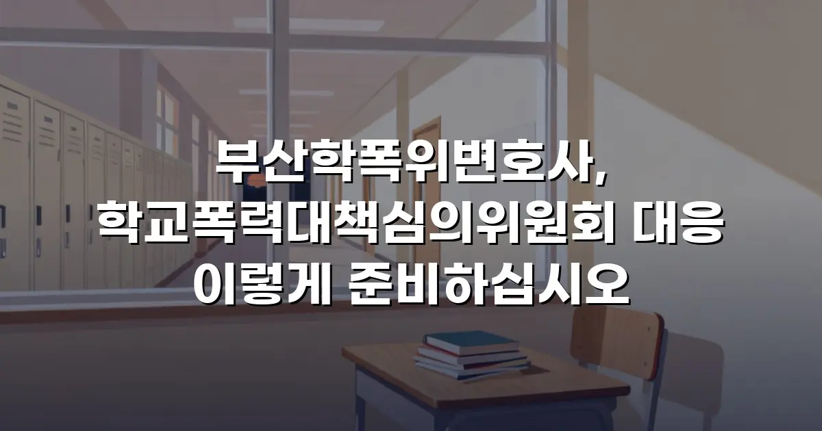 부산학폭위변호사, 학교폭력대책심의위원회 대응 이렇게 준비하십시오