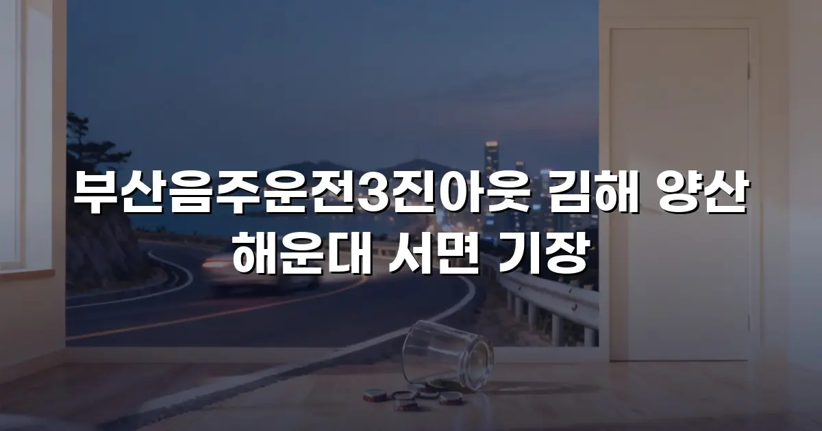 부산음주운전3진아웃 김해 양산 해운대 서면 기장