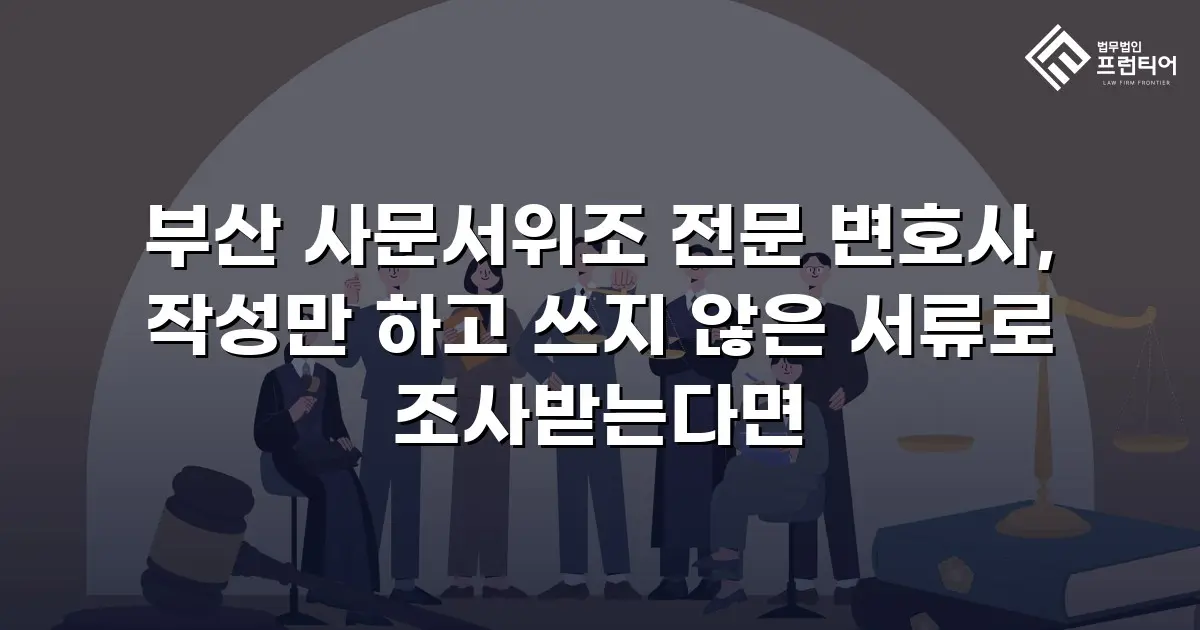 부산 사문서위조 전문 변호사, 작성만 하고 쓰지 않은 서류로 조사받는다면