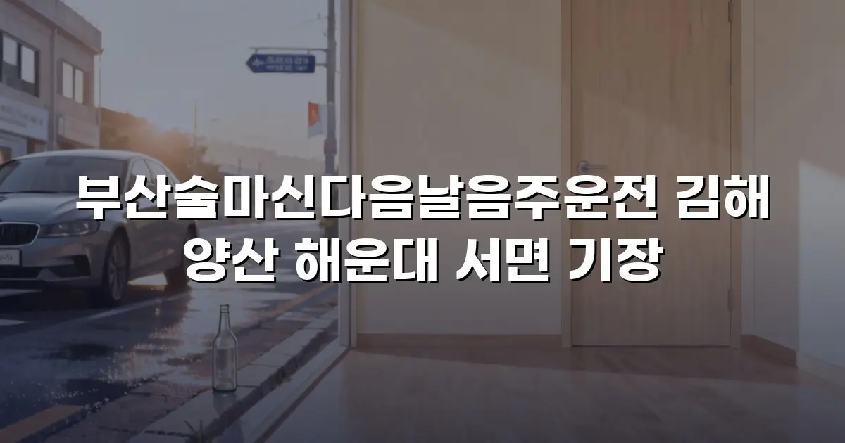 부산술마신다음날음주운전 김해 양산 해운대 서면 기장