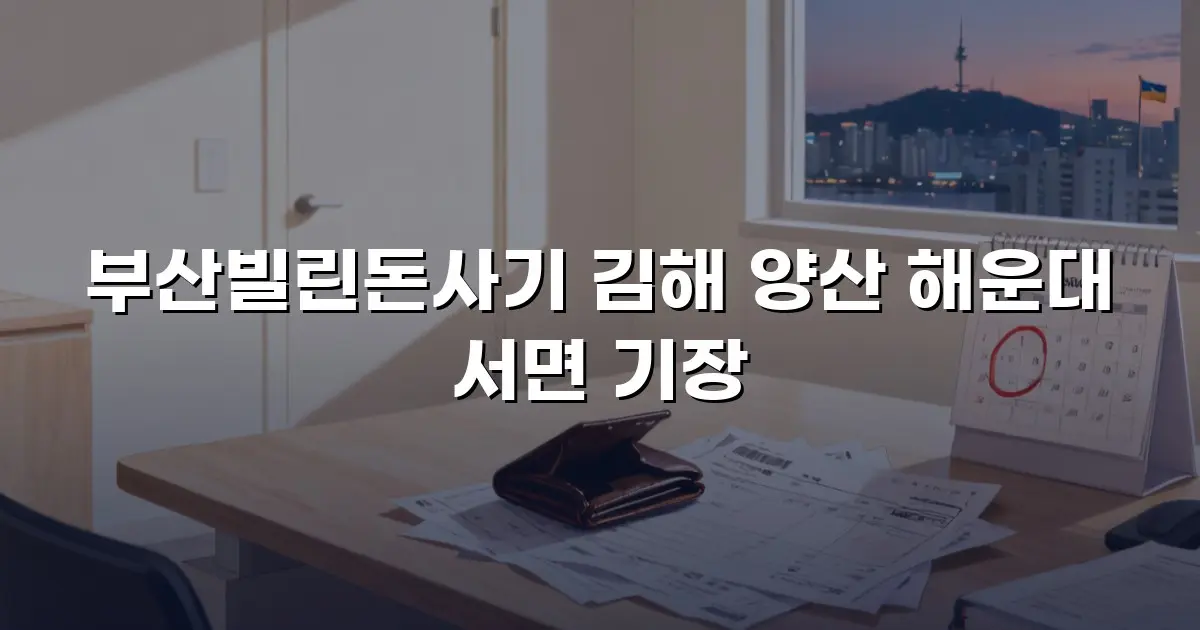 부산빌린돈사기 김해 양산 해운대 서면 기장