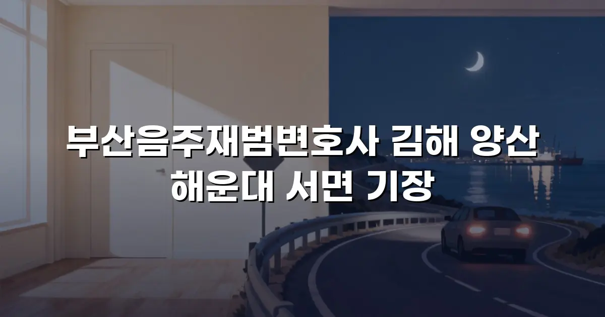 부산음주재범변호사 김해 양산 해운대 서면 기장