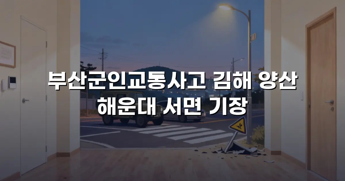 부산군인교통사고 김해 양산 해운대 서면 기장