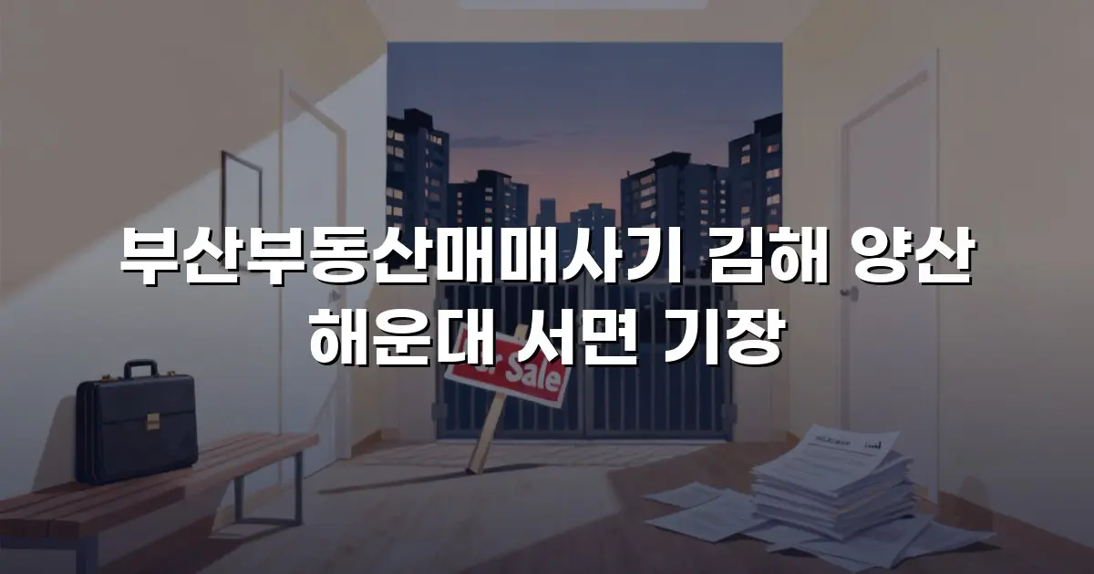 부산부동산매매사기 김해 양산 해운대 서면 기장