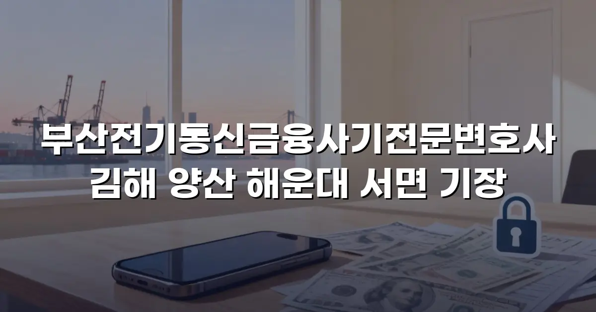 부산전기통신금융사기전문변호사 김해 양산 해운대 서면 기장