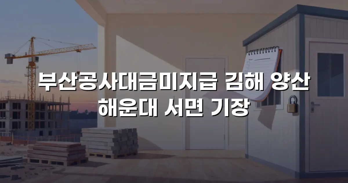 부산공사대금미지급 김해 양산 해운대 서면 기장