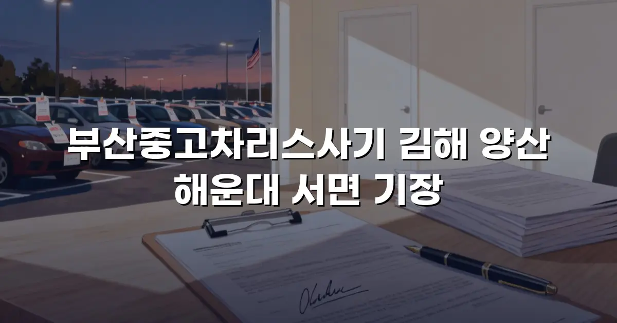 부산중고차리스사기 김해 양산 해운대 서면 기장