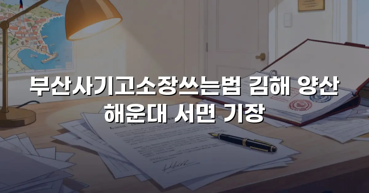 부산사기고소장쓰는법 김해 양산 해운대 서면 기장