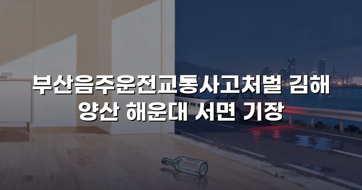부산음주운전교통사고처벌 김해 양산 해운대 서면 기장