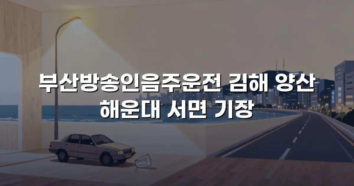 부산방송인음주운전 김해 양산 해운대 서면 기장
