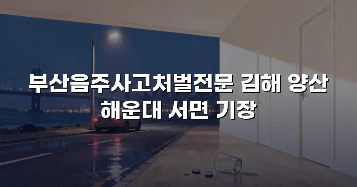 부산음주사고처벌전문 김해 양산 해운대 서면 기장