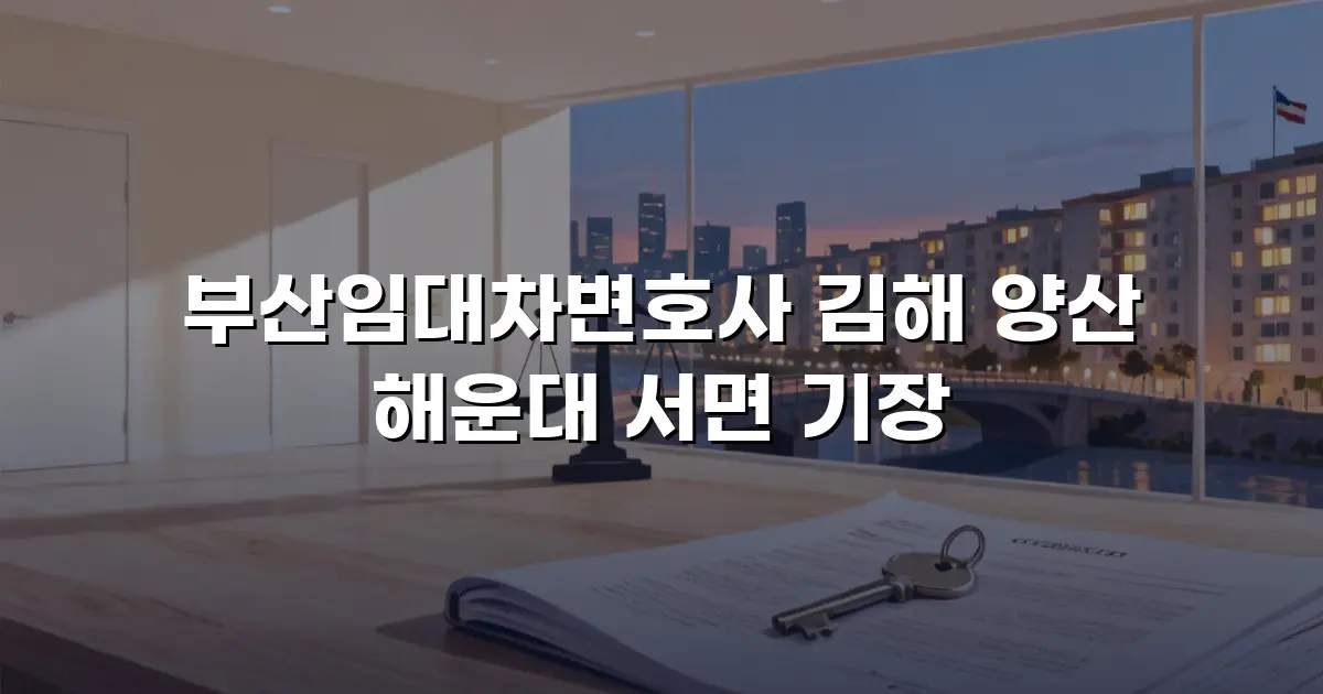 부산임대차변호사 김해 양산 해운대 서면 기장