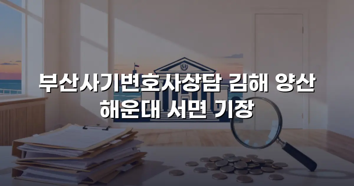 부산사기변호사상담 김해 양산 해운대 서면 기장