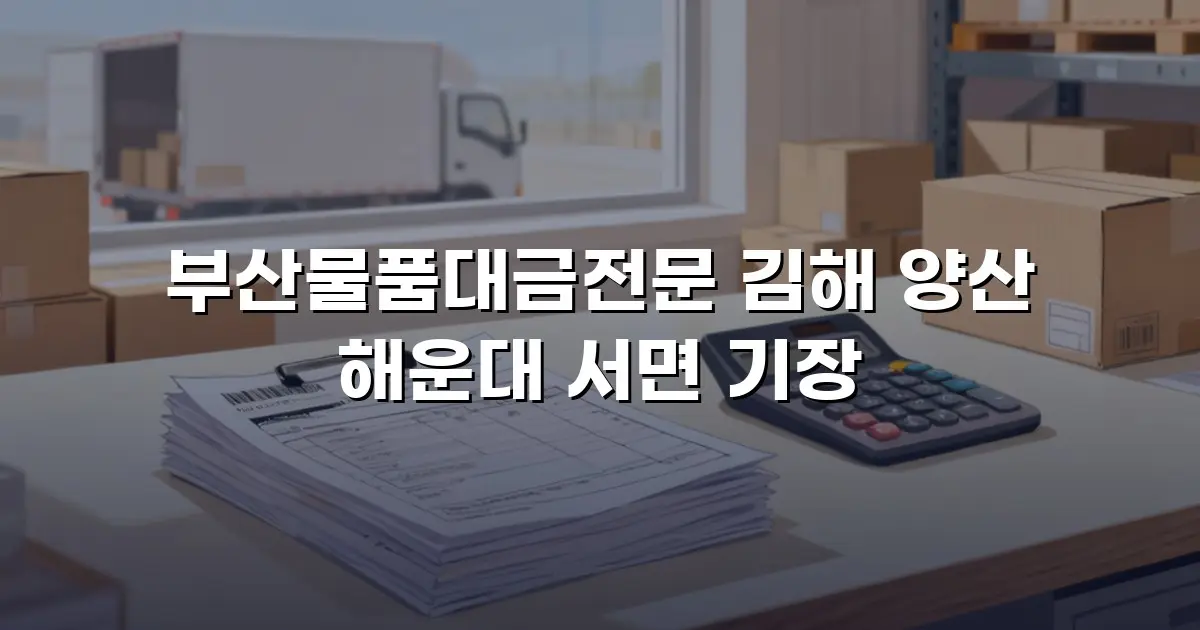 부산물품대금전문 김해 양산 해운대 서면 기장