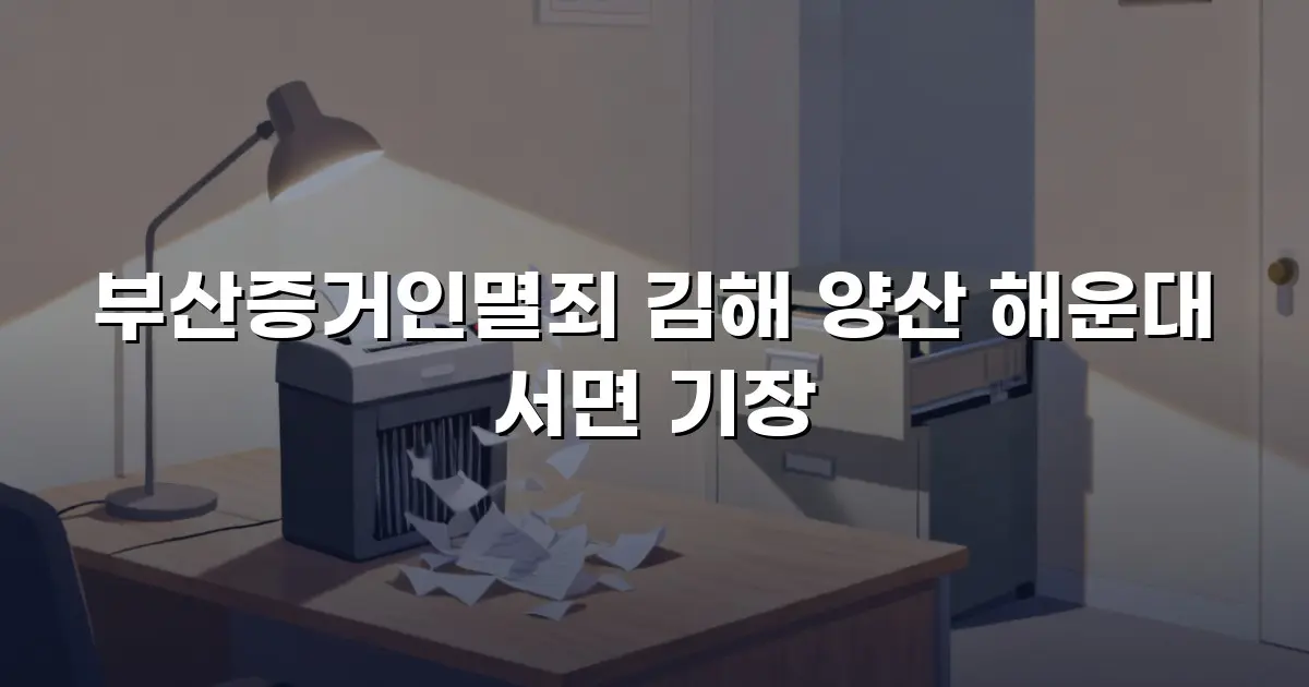부산증거인멸죄 김해 양산 해운대 서면 기장