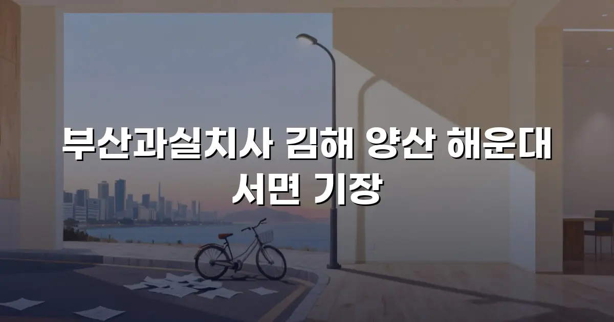 부산과실치사 김해 양산 해운대 서면 기장