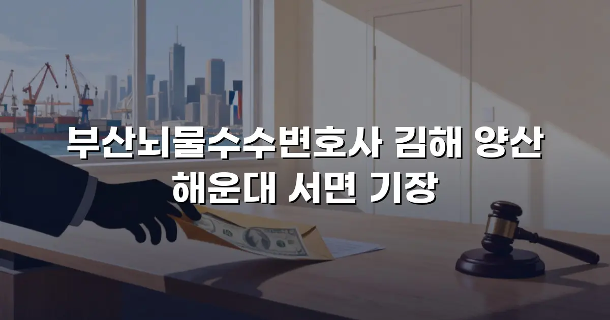 부산뇌물수수변호사 김해 양산 해운대 서면 기장