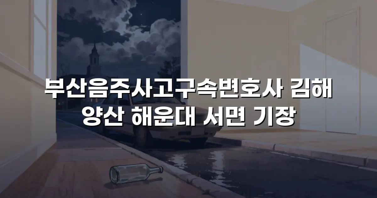 부산음주사고구속변호사 김해 양산 해운대 서면 기장