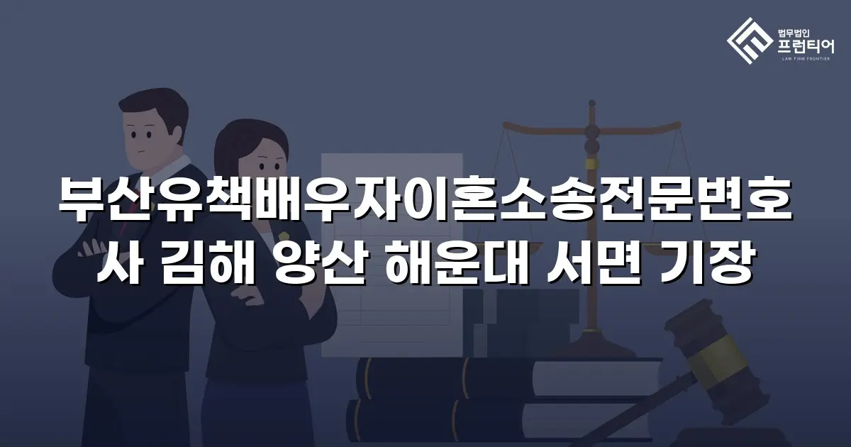 부산유책배우자이혼소송전문변호사 김해 양산 해운대 서면 기장