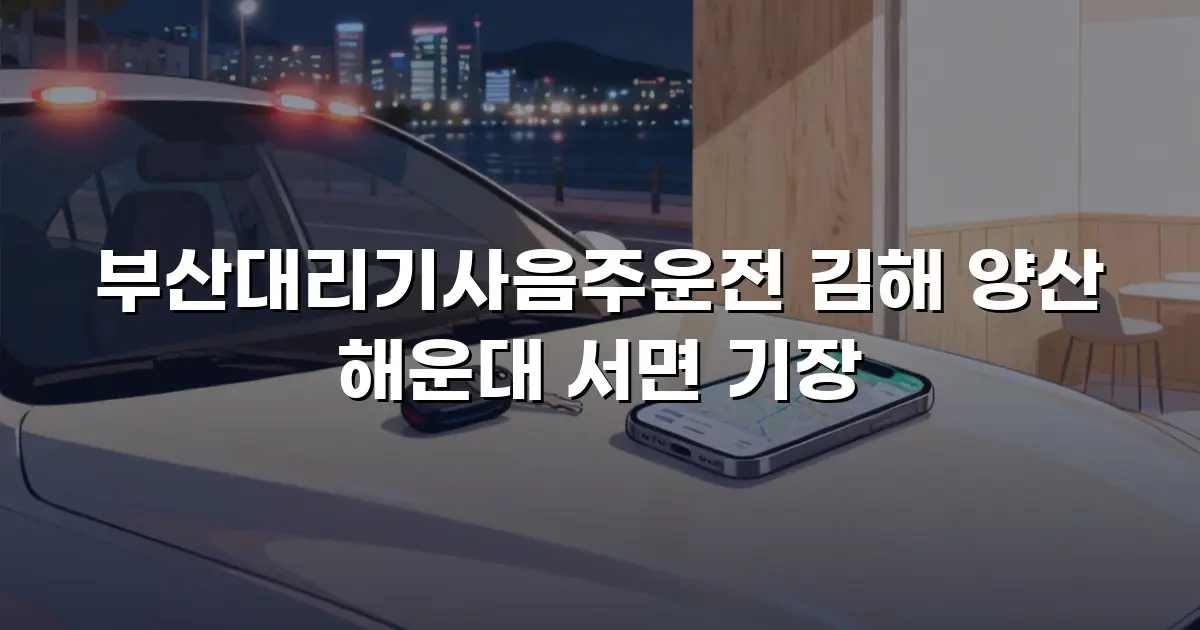 부산대리기사음주운전 김해 양산 해운대 서면 기장