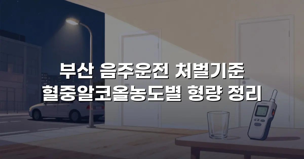 부산 음주운전 처벌기준 혈중알코올농도별 형량 정리