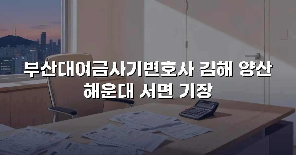 부산대여금사기변호사 김해 양산 해운대 서면 기장