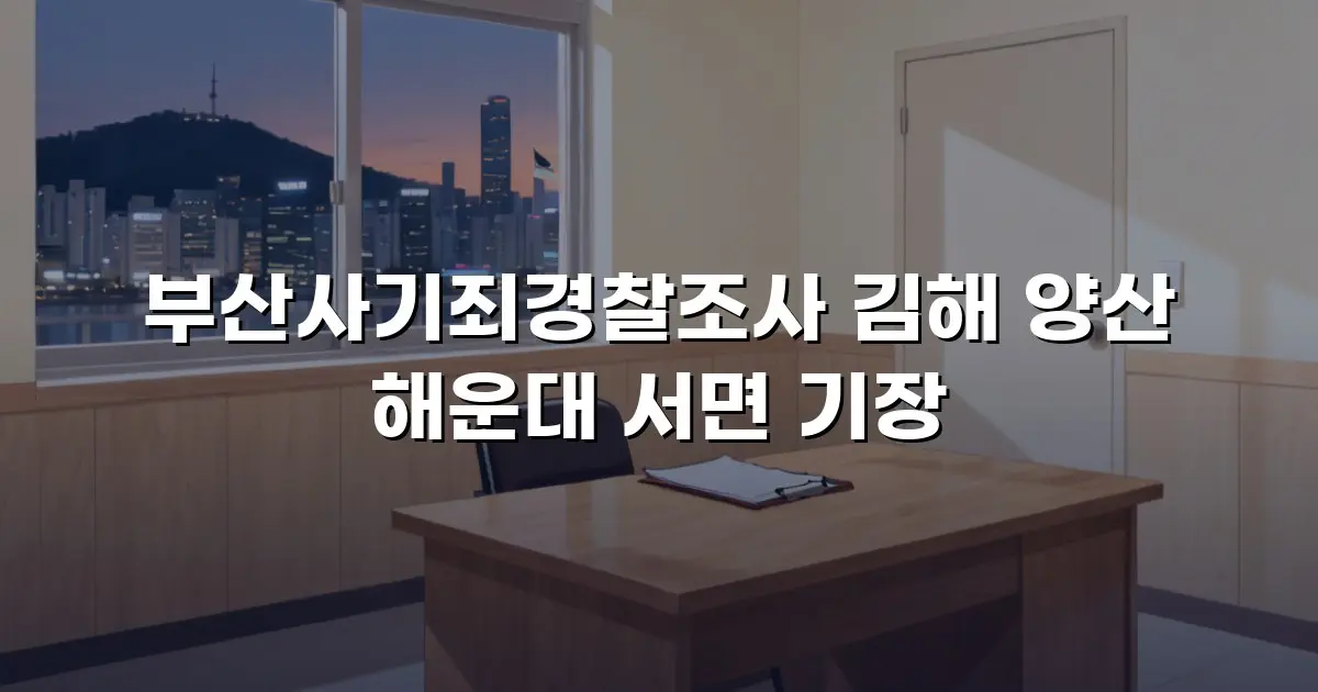 부산사기죄경찰조사 김해 양산 해운대 서면 기장