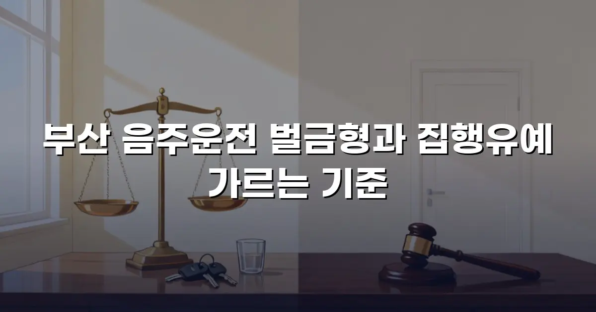 부산 음주운전 벌금형과 집행유예 가르는 기준