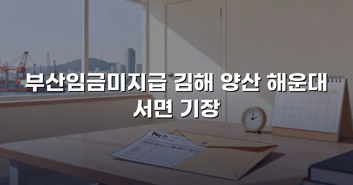 부산임금미지급 김해 양산 해운대 서면 기장