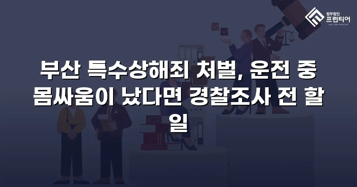 부산 특수상해죄 처벌, 운전 중 몸싸움이 났다면 경찰조사 전 할 일