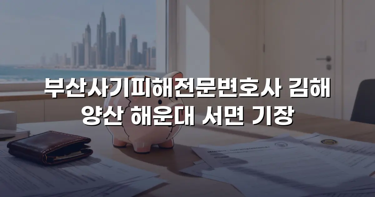 부산사기피해전문변호사 김해 양산 해운대 서면 기장