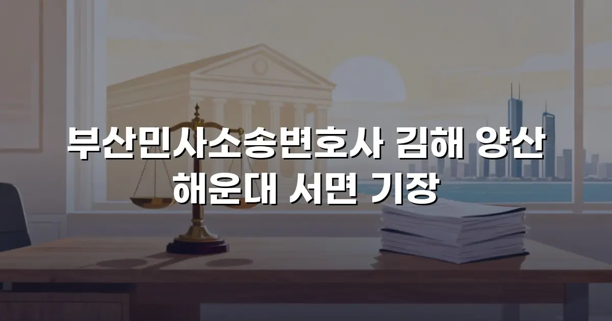 부산민사소송변호사 김해 양산 해운대 서면 기장