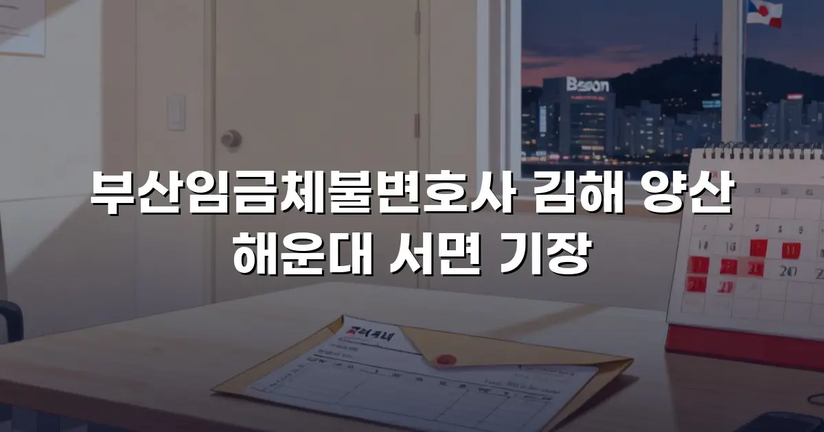 부산임금체불변호사 김해 양산 해운대 서면 기장
