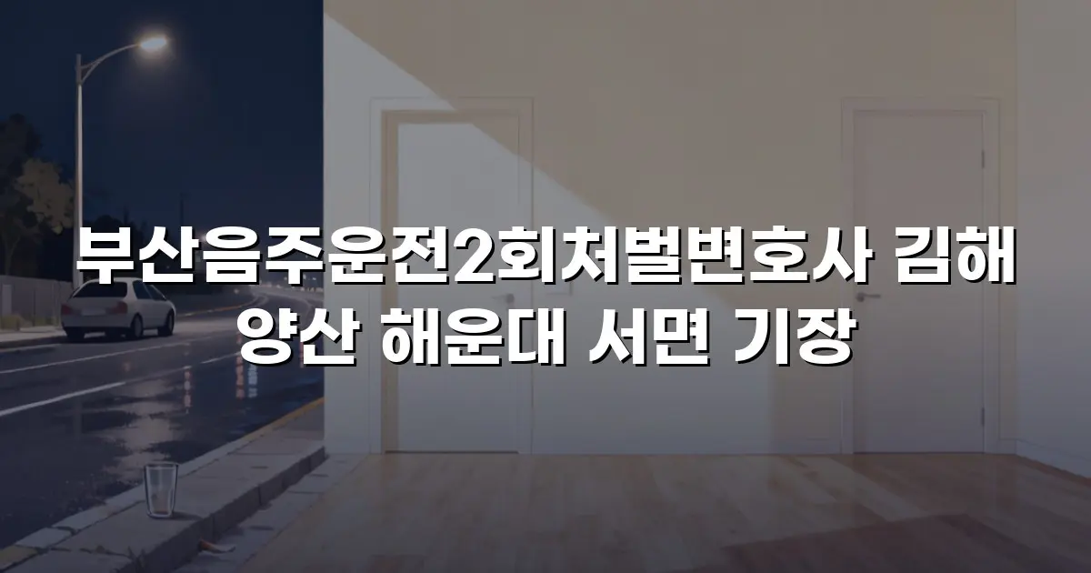 부산음주운전2회처벌변호사 김해 양산 해운대 서면 기장
